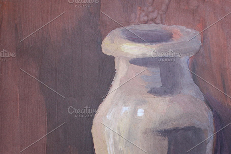 Ceramic vase and corn. Still life. in Illustrations - product preview 8