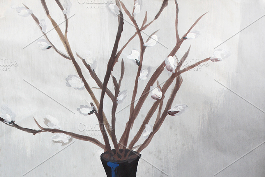 Willow and Easter eggs. Still life. in Illustrations - product preview 8
