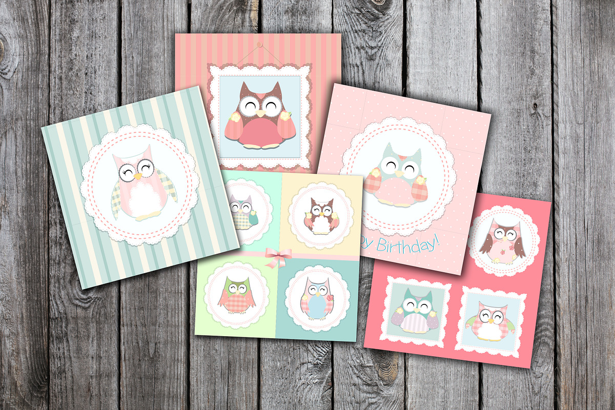 little owls vector in Templates - product preview 8