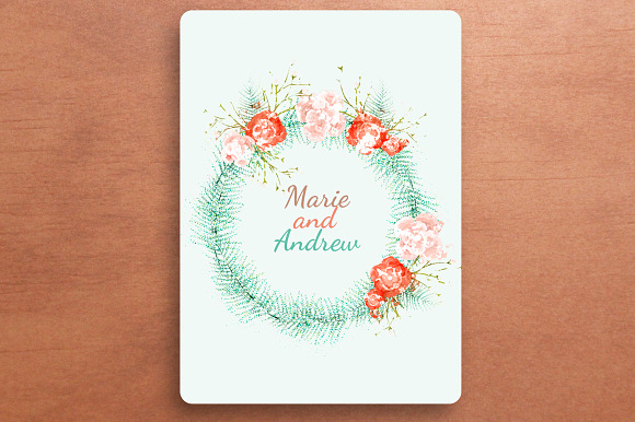 Watercolor floral wreath in Illustrations - product preview 1