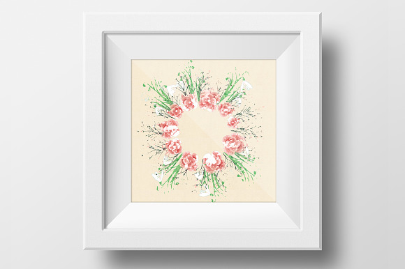 Watercolor floral wreath in Illustrations - product preview 3
