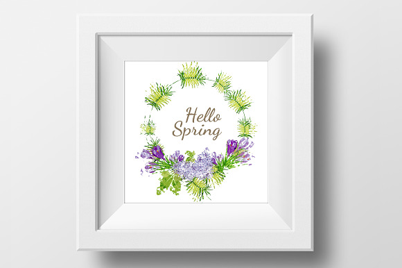 Watercolor floral wreath in Illustrations - product preview 4