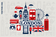 London vector illustration set