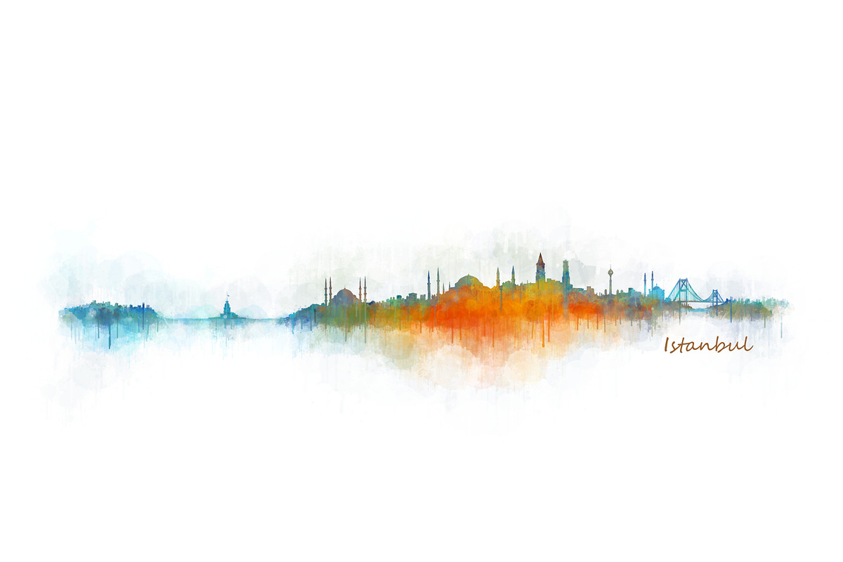 Istanbul Cityscape Skyline in Illustrations - product preview 8
