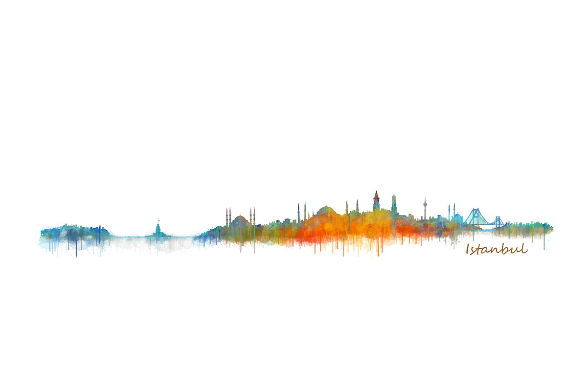 Istanbul Cityscape Skyline in Illustrations - product preview 8