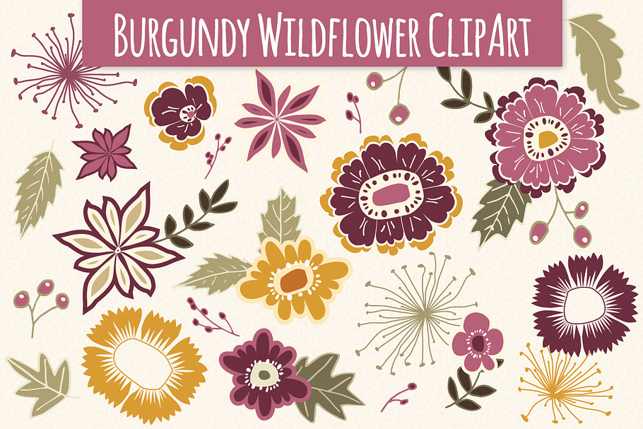 Wildflower Elements in Burgundy