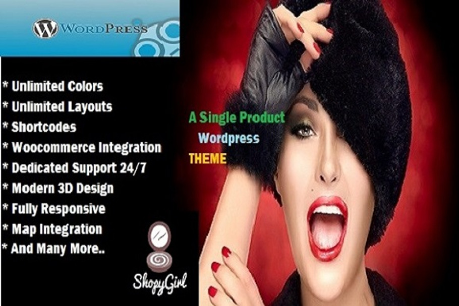ShopyGirl- A Single Product 3D Theme