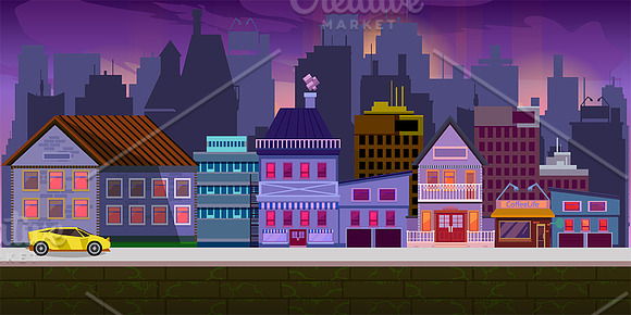 Modern City Game Background in Illustrations - product preview 1