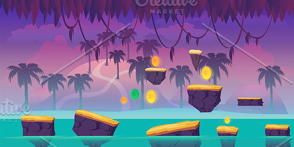 River Jump Game Background in Illustrations - product preview 1