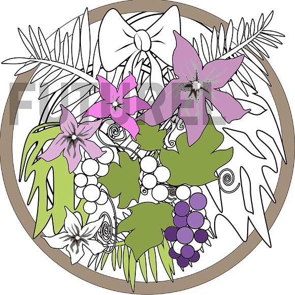 Printable coloring flowers. in Illustrations - product preview 1