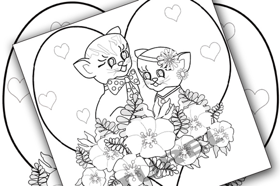Coloring pages for kids Kittens.