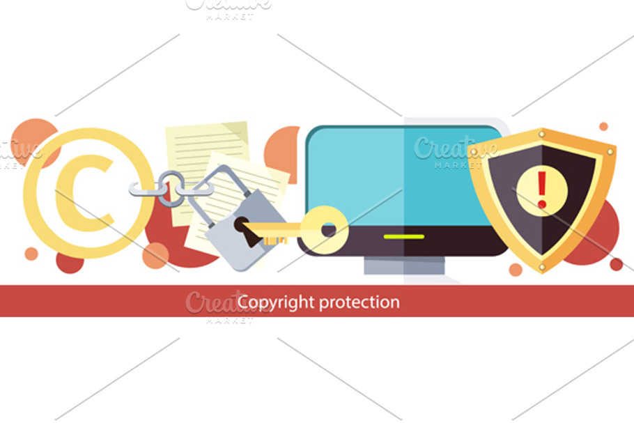 Copyright Protection Design Flat 