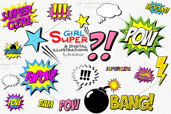 Super Girl - Comic Book Cliparts