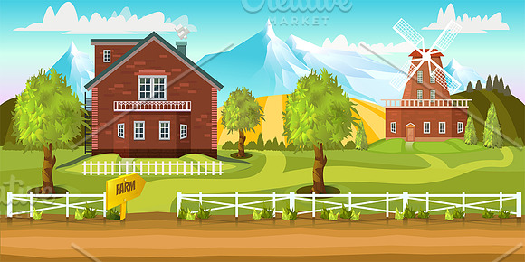 Farm Game Background in Illustrations - product preview 1