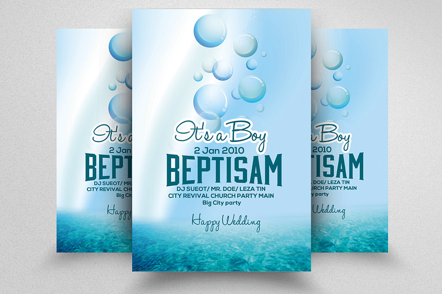 Baby Shower & Baptism Flyer Template