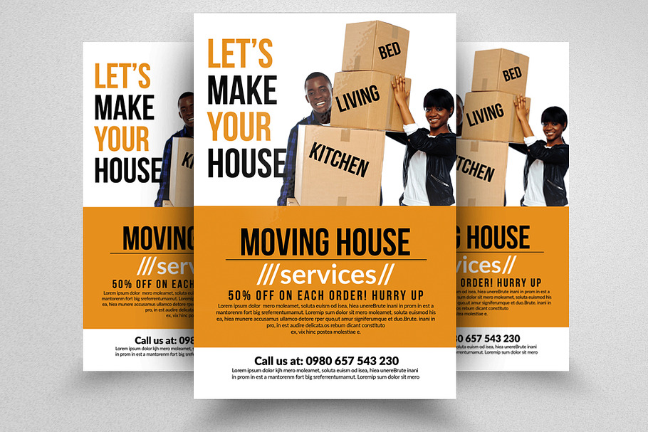 Moving House Services Flyers in Flyer Templates - product preview 8