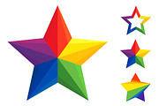 Vector colorful star logo set