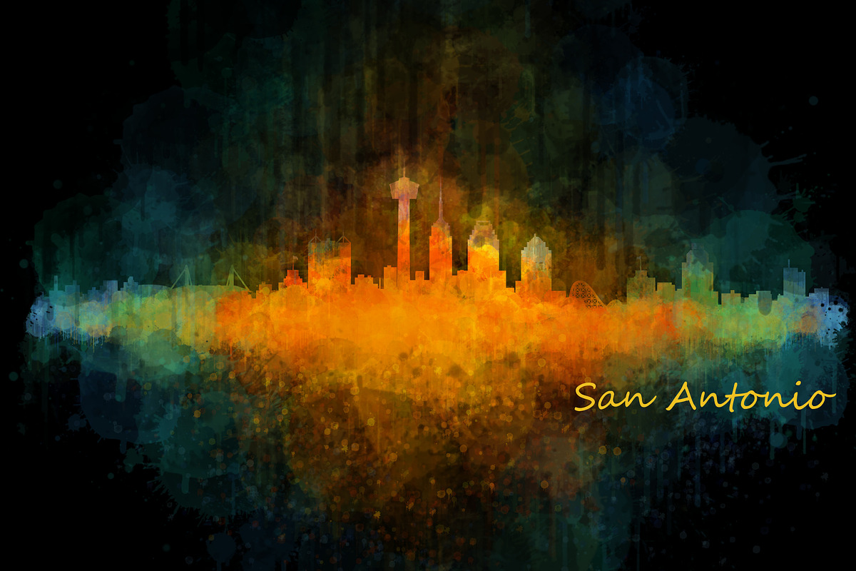 San Antonio Texas Cityscape Skyline in Illustrations - product preview 8