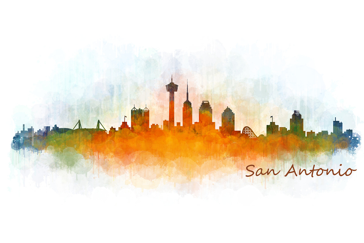 San Antonio Texas Cityscape Skyline in Illustrations - product preview 8