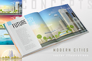 Modern cities vector illustrations