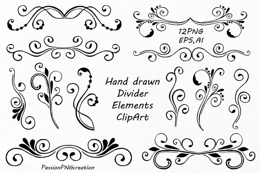 Hand Drawn Divider Elements in Illustrations - product preview 8