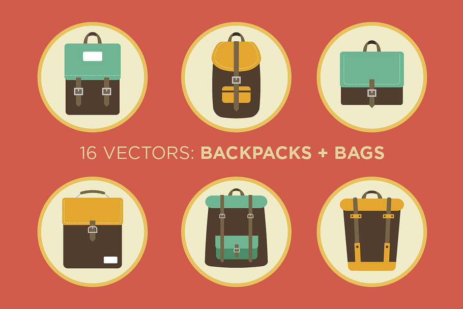 Backpacks and Bags - 16 Vectors