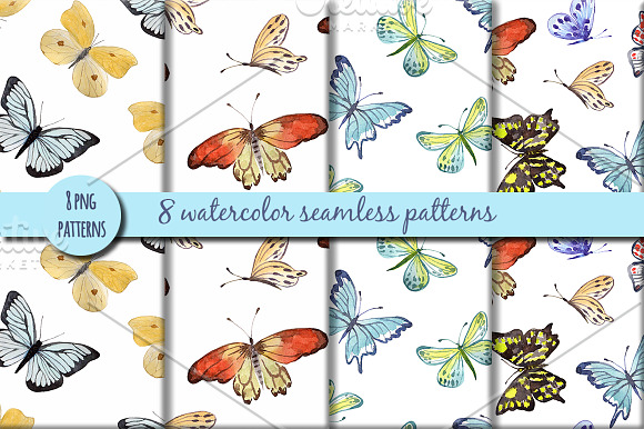 Watercolor  set  "Butterflies" in Illustrations - product preview 4