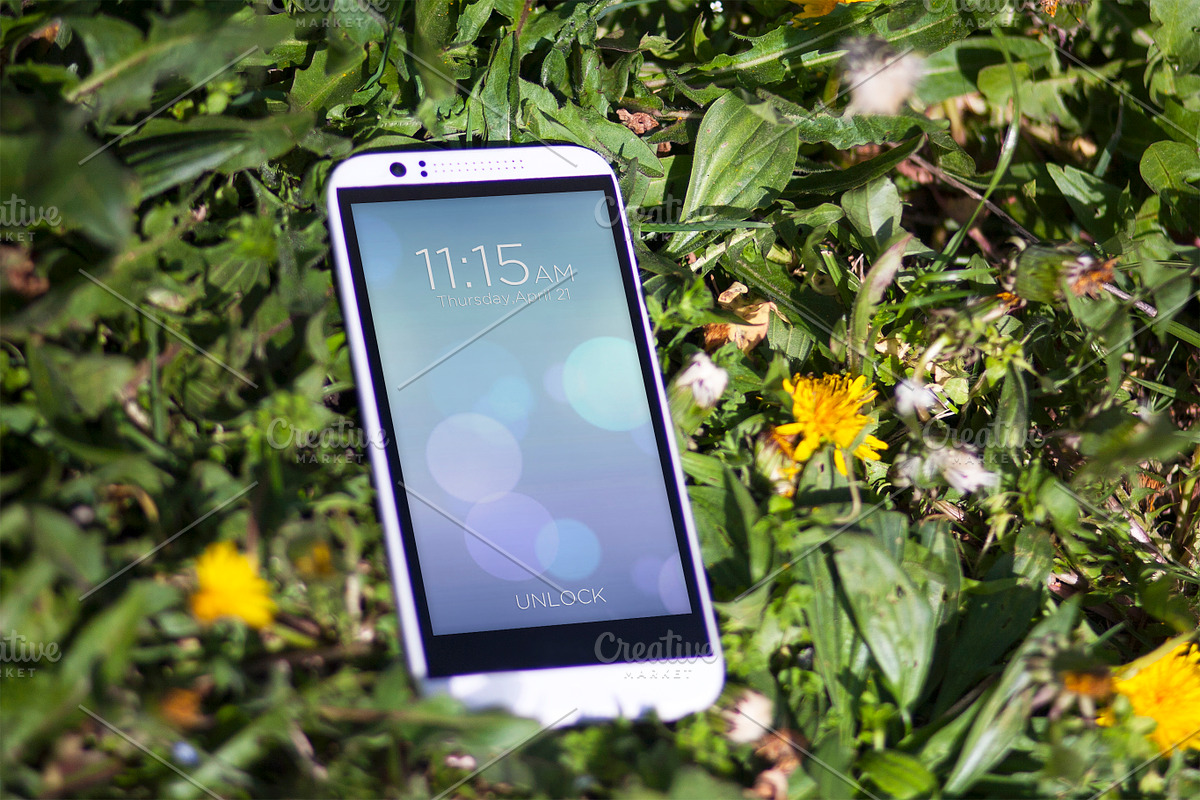 Smartphone in the Grass,Mock-Up in Mobile & Web Mockups - product preview 8