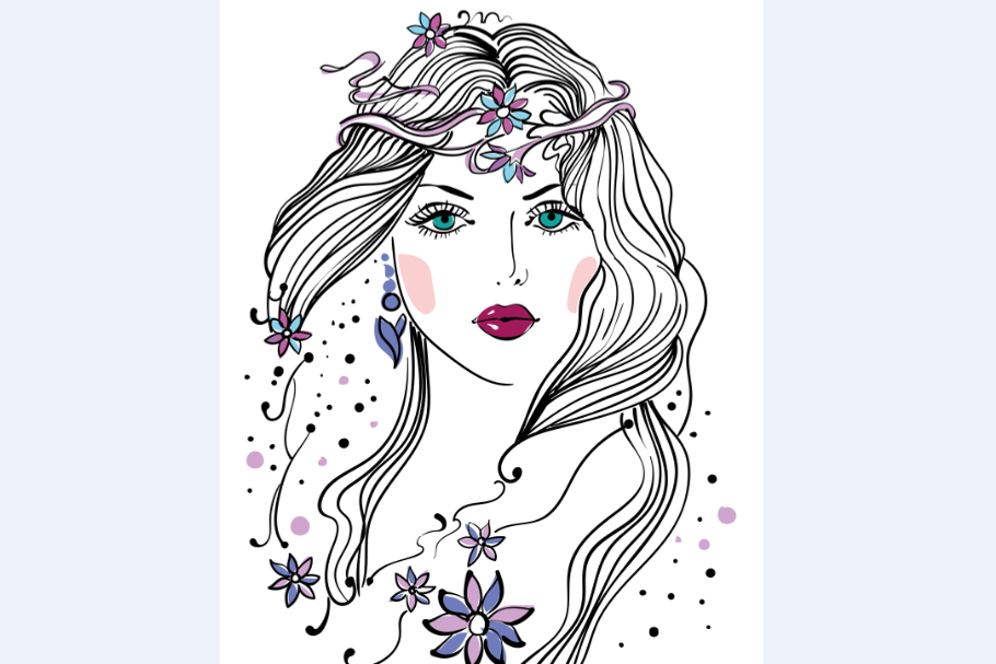 Spring woman vector in Illustrations - product preview 8