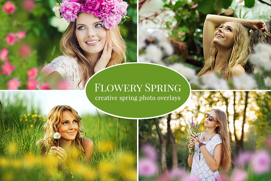 "Flowery Spring" photo overlays set