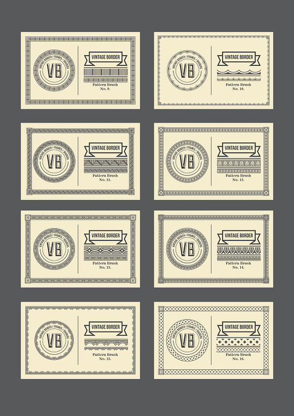 Vintage Borders Pattern Brushes 2 in Photoshop Brushes - product preview 3
