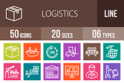 50 Logistics Line Multicolor Icons