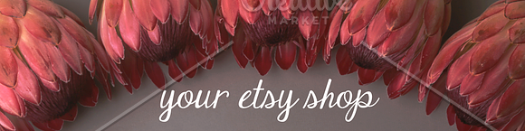 Etsy shop cover photo -copper protea in Product Mockups - product preview 1
