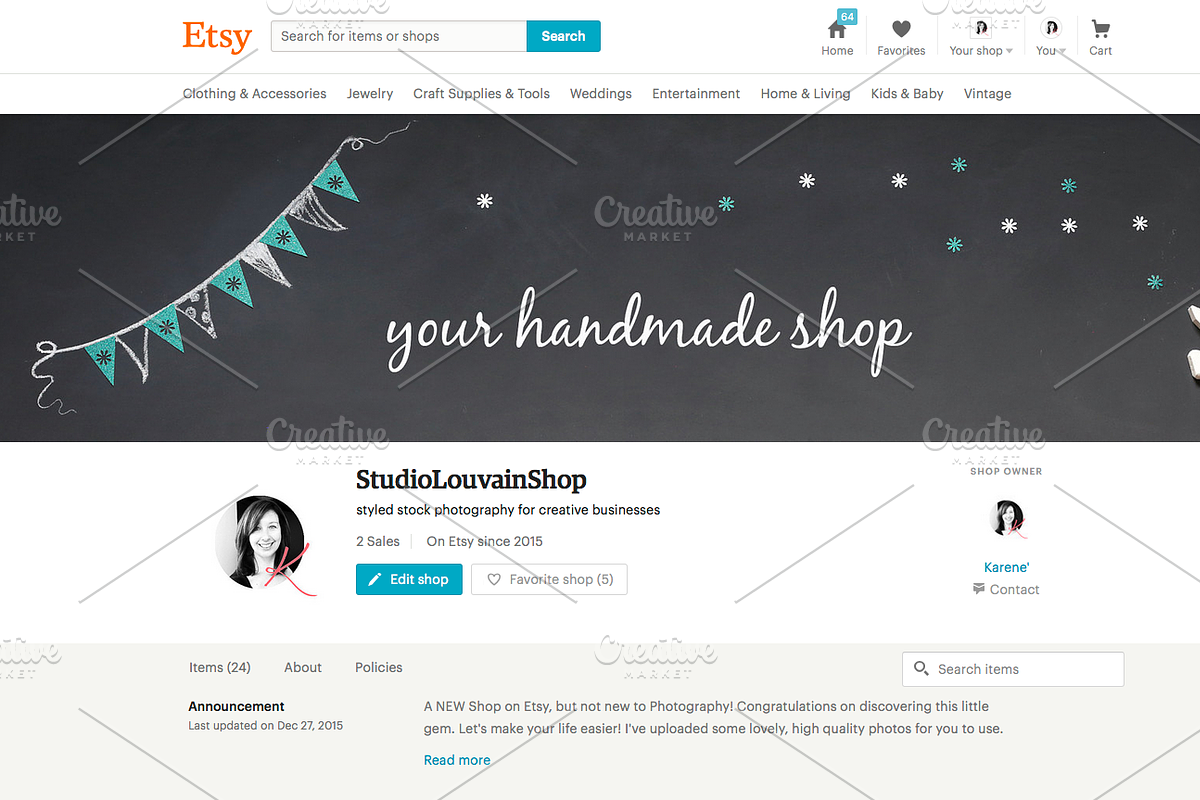 Etsy Shop Banner - chalkboard in Product Mockups - product preview 8