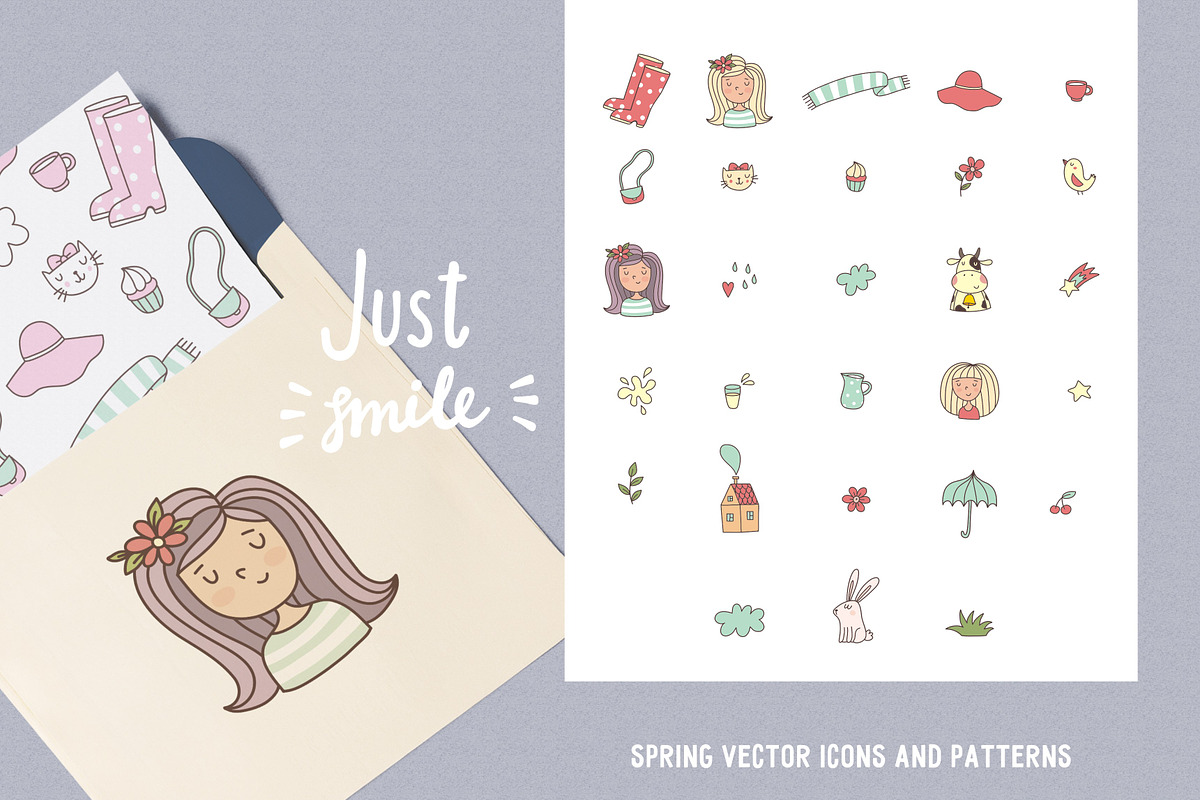 Spring vector icons and patterns in Patterns - product preview 8