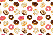 Cute donuts with colorful glazing