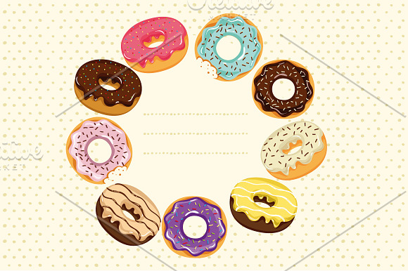 Cute donuts with colorful glazing in Graphics - product preview 3