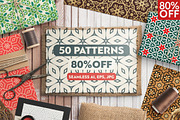 50 Floral Seamless Patterns 80% OFF