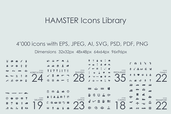4000 HAMSTER Icons Library