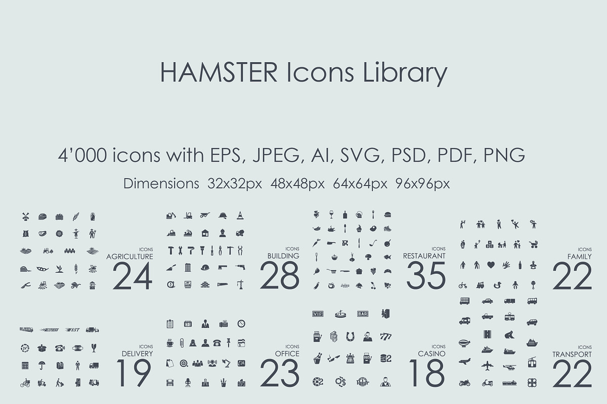 4000 HAMSTER Icons Library in Graphics - product preview 8