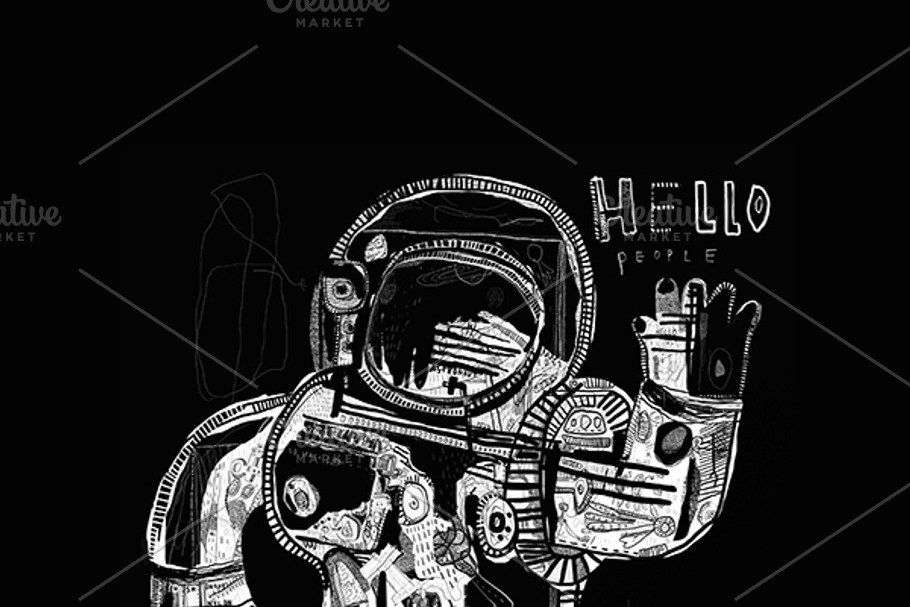 Cosmonaut  in Illustrations - product preview 8
