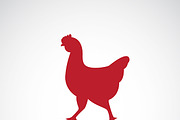 Vector image of an design red hen