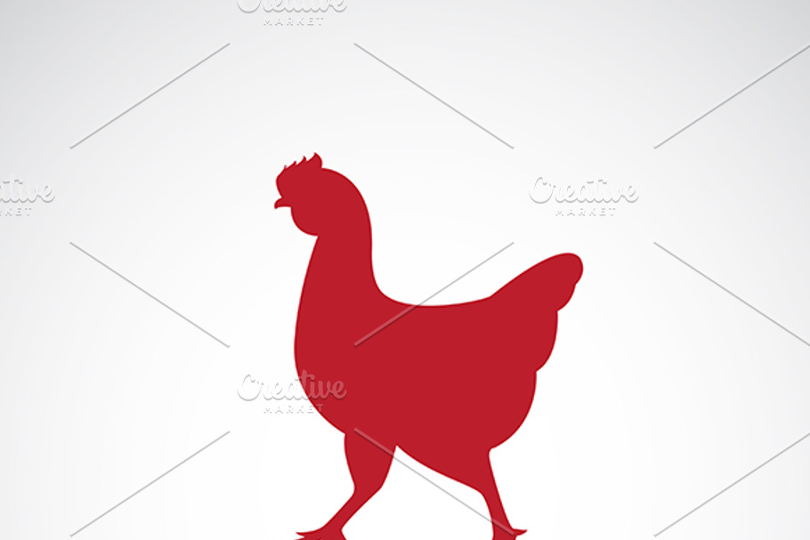 Vector image of an design red hen in Graphics - product preview 8