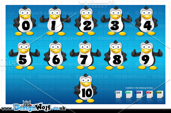 Penguin Numbers Character – 0 to 10 in Illustrations - product preview 1