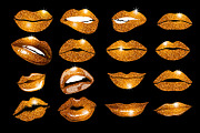 Set of 16 glamour orange lips