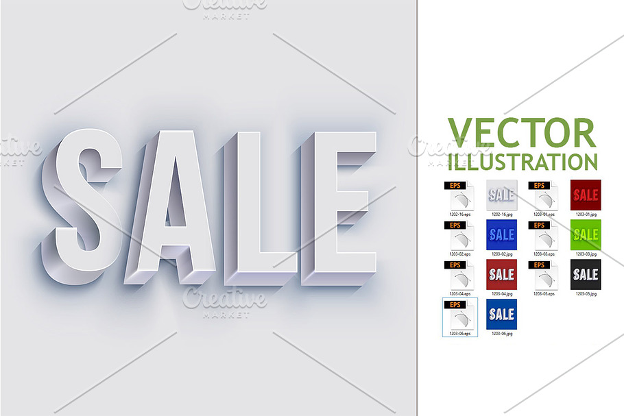 Volumetric Sale Lettering in Illustrations - product preview 8