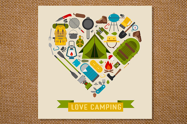 Love Camping Concept Heart