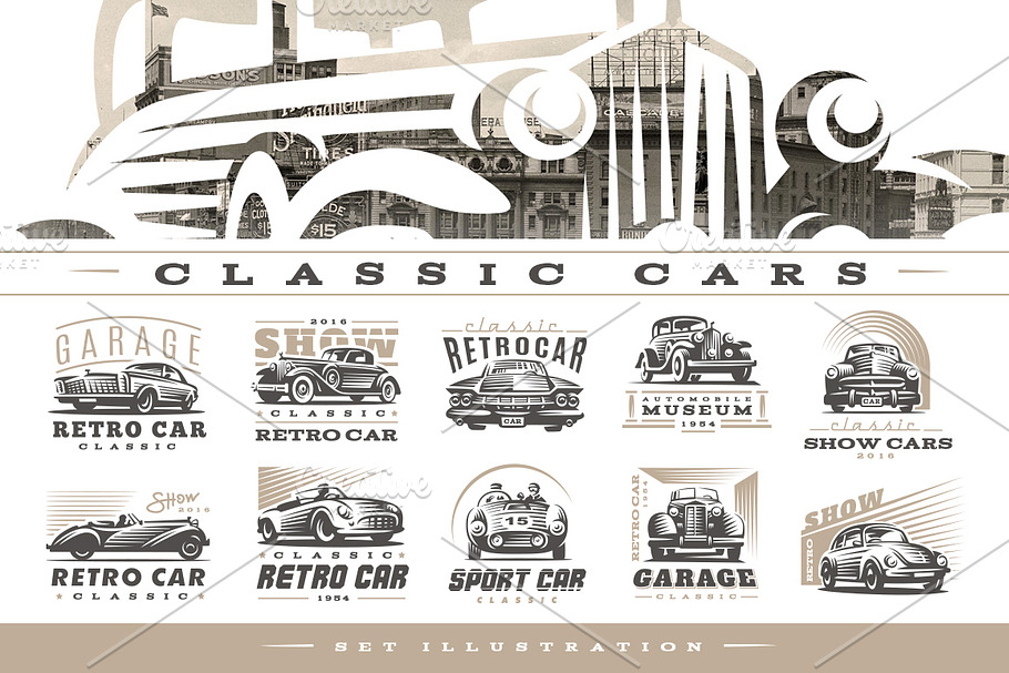 Classic cars in Logo Templates - product preview 8