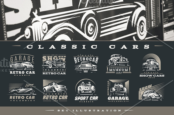 Classic cars in Logo Templates - product preview 1