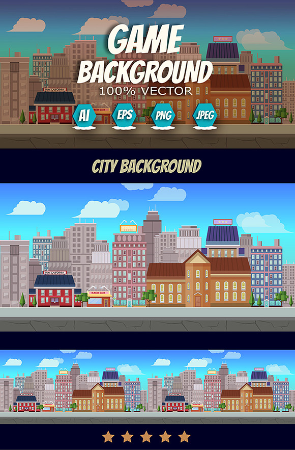 Fresh City Game Background in Illustrations - product preview 1